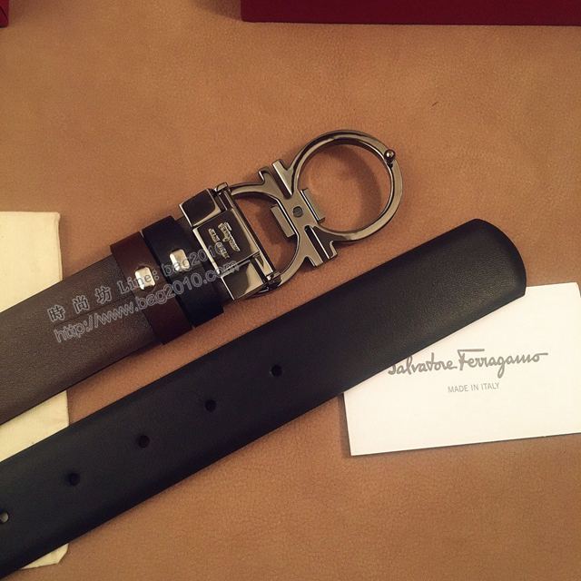Ferragamo皮帶 雙面進口頭層牛皮軟平紋 菲拉格慕男士皮帶  xfp2121